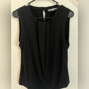 Elegant Black Sleeveless Top Karl Lagerfeld Paris